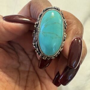 Elegant Turquoise and Sterling Silver Ring